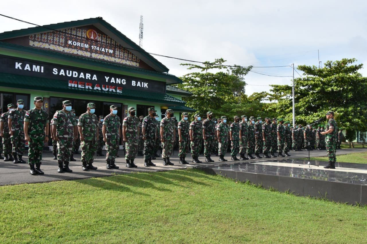 Brigjen TNI Bangun Nawoko Apresiasi Kinerja Prajurit Korem 174 Merauke di 2021