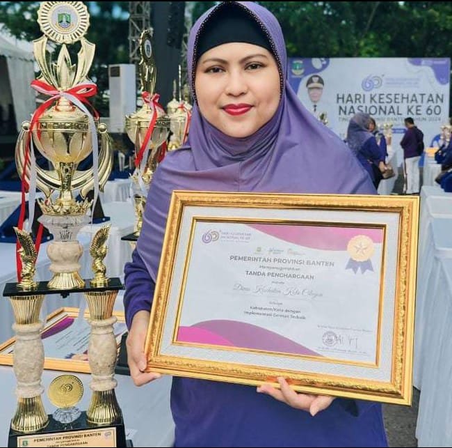 Dinkes Cilegon Raih Penghargaan GERMAS Terbaik di Banten pada HKN