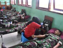Prajurit Korem 174/ATW Merauke Ikut Donor Darah Massal