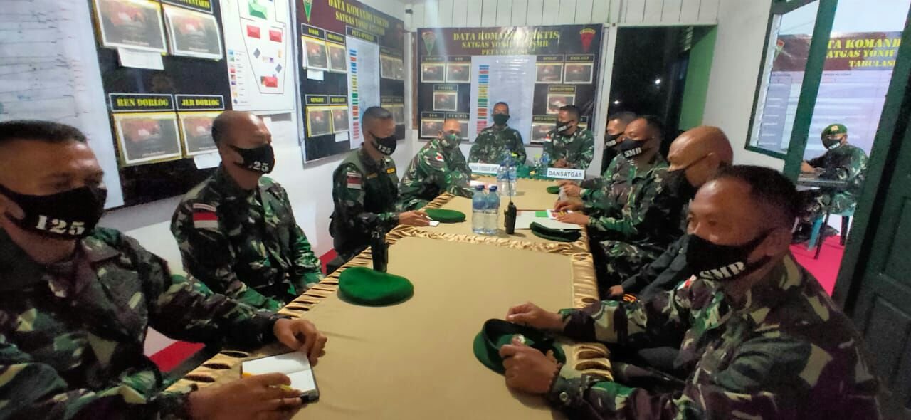 Tim Sintelad Cek Kondisi Perbatasan RI-PNG di Satgas Pamtas Yonif 125/Simbisa