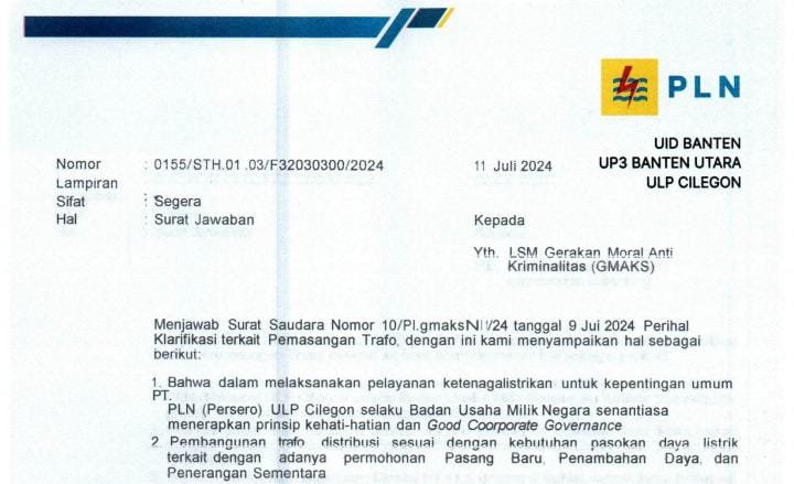 GMAKS Minta Manajer ULP PLN Cilegon Transparan dan Umumkan Hasil Uji Konsekuensi