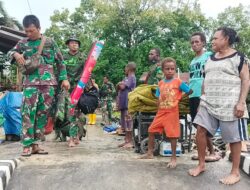 Ratusan Warga Kawagit Melepas Keberangkatan Anggota Satgas TMMD