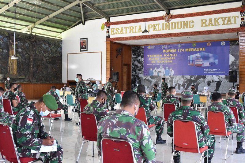 Kodam XVII/Cenderawasih Laksanakan Vaksinasi Covid-19 Dukung Program Nasional