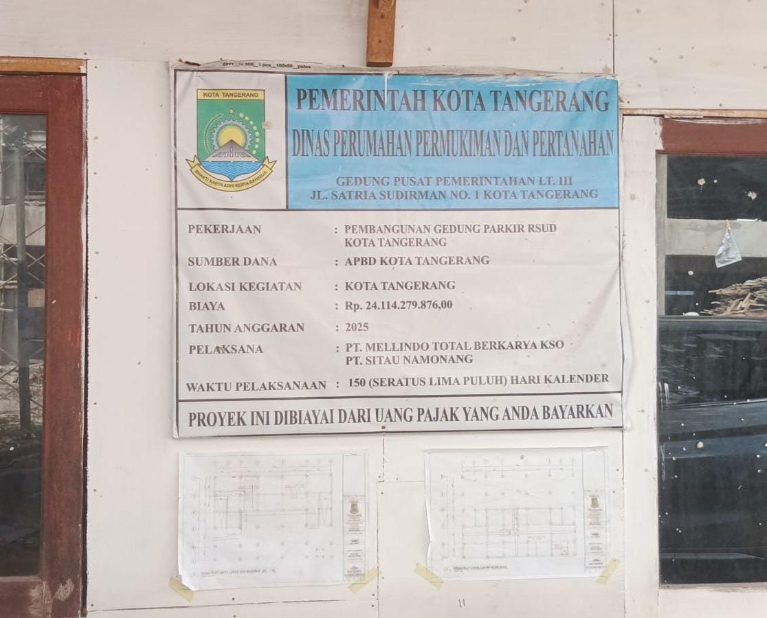 Dugaan Fraud Rp24 Miliar: Proyek Parkir RSUD Tangerang Diduga Tak Pakai Rencana Teknis