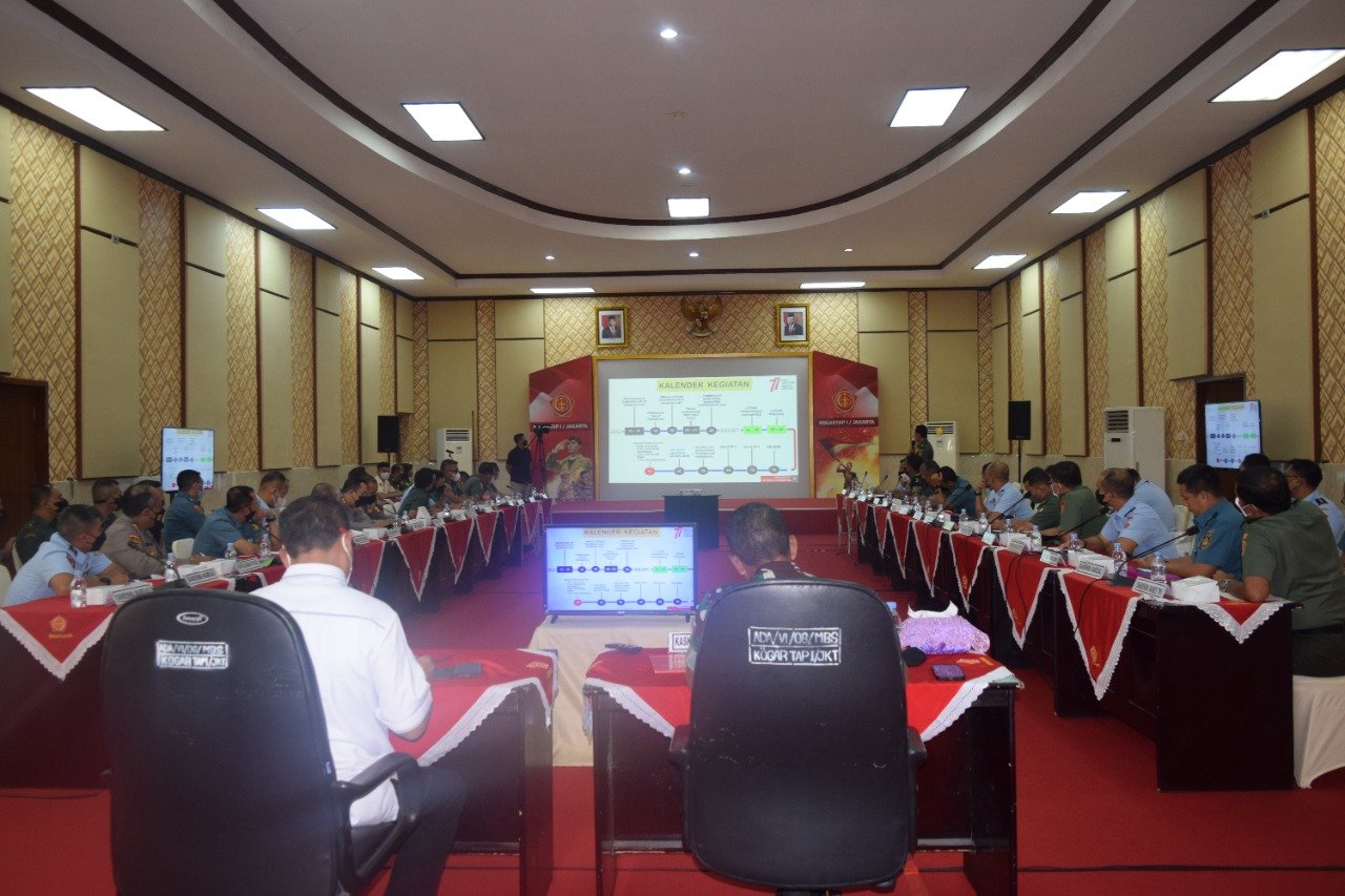 Kaskogartap I/Jakarta Pimpin Rakor Upacara HUT ke-77 RI Tingkat Nasional