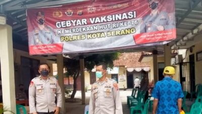 Kabagops Polres Serang Monitoring Vaksinasi Presisi dan Himbau Prokes