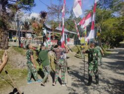 Satgas Pamtas RI-PNG Yonif Raider 142/KJ Gelar HUT RI ke-77 di Perbatasan