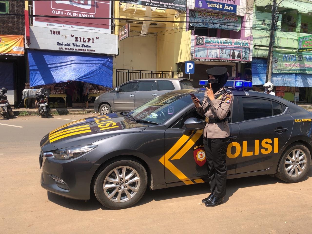 DITBINMAS Polda Banten Serahkan Himbauan Rutin ke Ojek Pangkalan untuk Tekan Covid-19