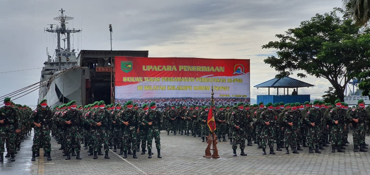 Kodam XVII/Cenderawasih Terima Satgas Pengamanan Perbatasan RI-PNG