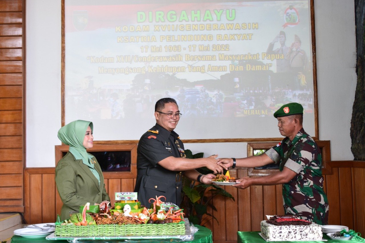 Danrem 174 Merauke Pimpin Syukuran Bersama HUT Ke-59 Kodam XVII/Cenderawasih