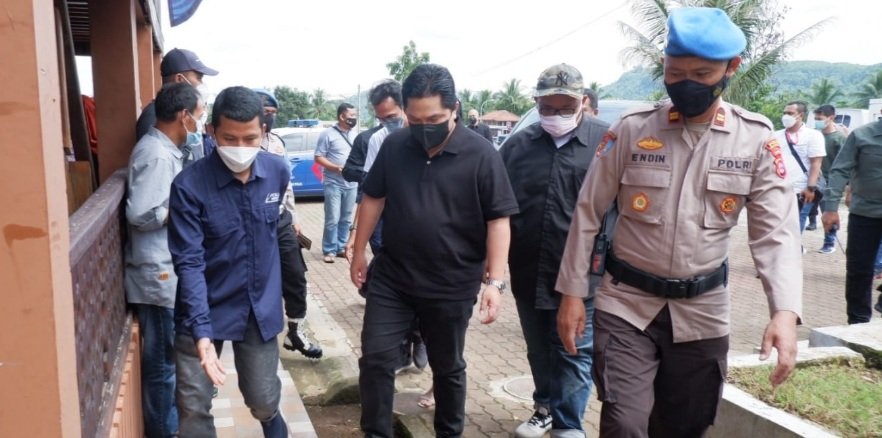 Polres Serang Kota Banten Amankan Kunjungan Menteri BUMN RI dengan Prokes Ketat