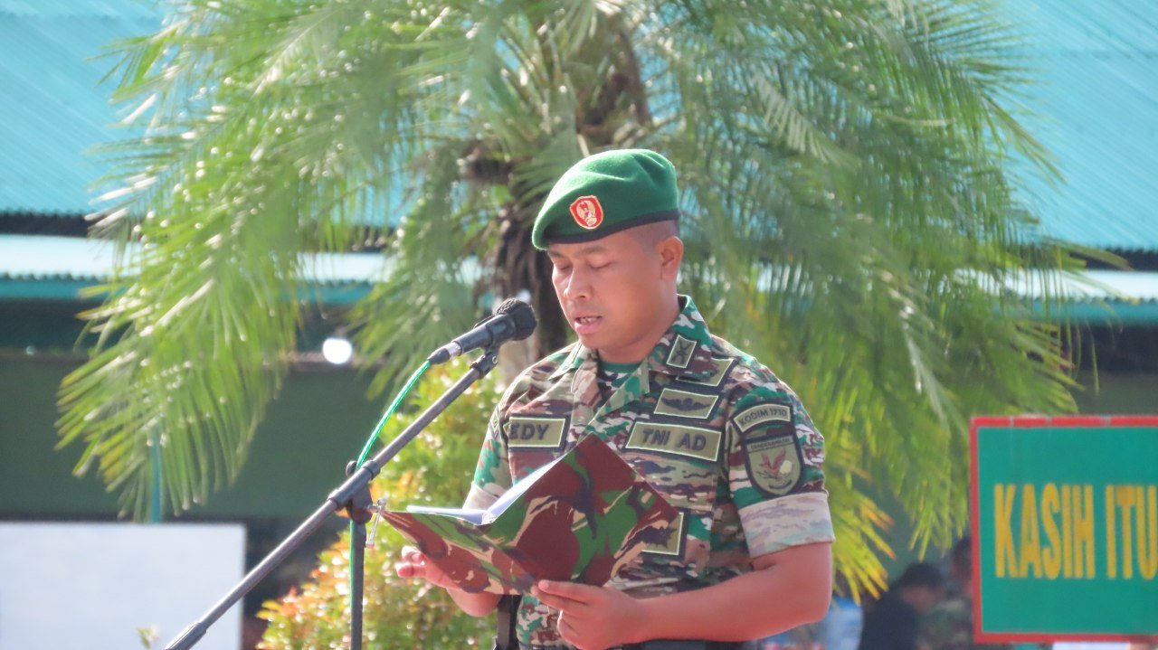 Kodim 1710/Mimika Gelar Upacara Hari Juang TNI AD ke-77 untuk Kenang Jasa Pahlawan