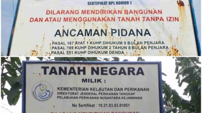Plang KKP di Bapan Jabar Berganti Nomor Sertifikat Setelah Disurati