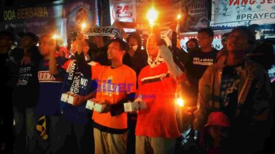 Empati Tragedi Kanjuruhan, Arema Nusantara dan Ormas LSM Depok Gelar Doa Bersama