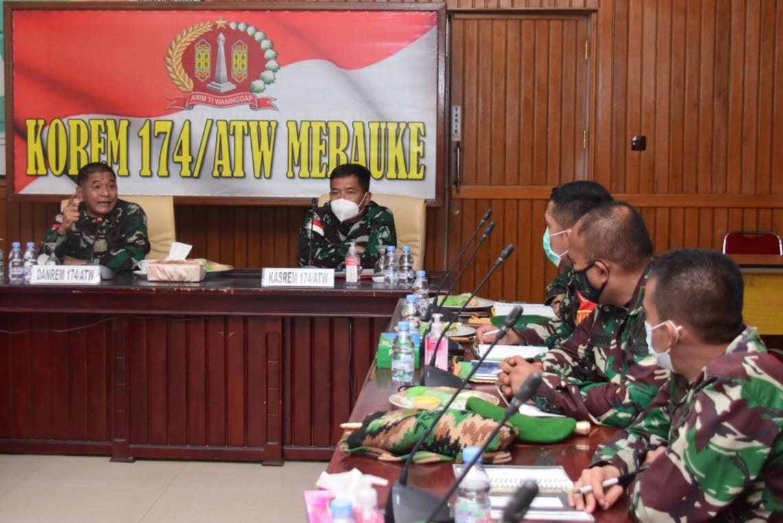 Danrem Merauke Pimpin Evaluasi Kinerja Satgas Pamtas RI-PNG dan Kolakops Korem 174/ATW