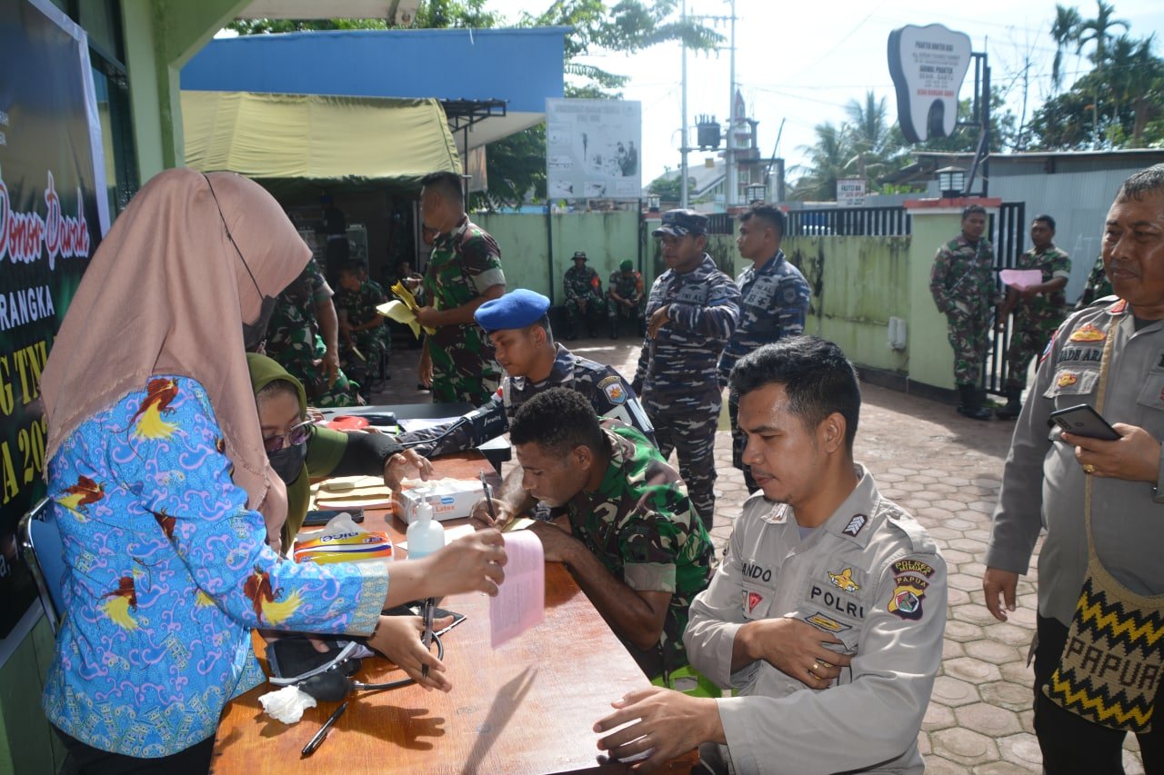Kodim Mimika Gelar Donor Darah Sambut Hari Juang TNI AD