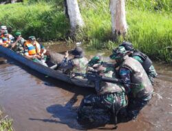 Brigjen TNI Reza Pahlevi Resmikan Pos Satgas Pamtas RI-PNG dengan Perahu Ketinting