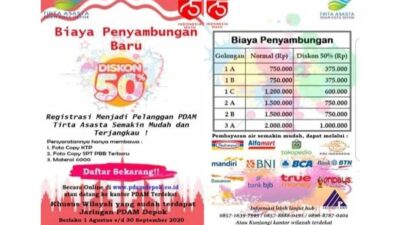 Rayakan HUT RI dan Harpelnas, PDAM Tirta Asasta Beri Diskon 50% untuk Pasang Baru