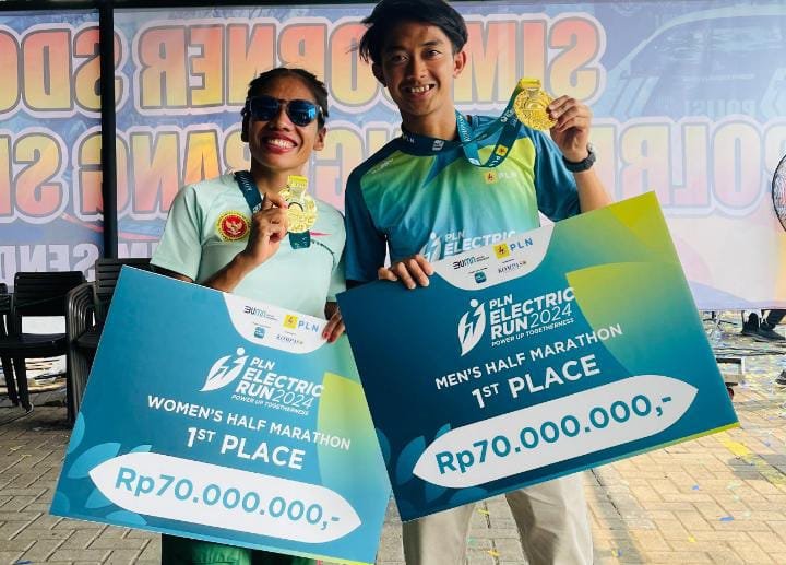 Odekta dan Robi Atlet PORBIN Juara PLN Electric Run 2024