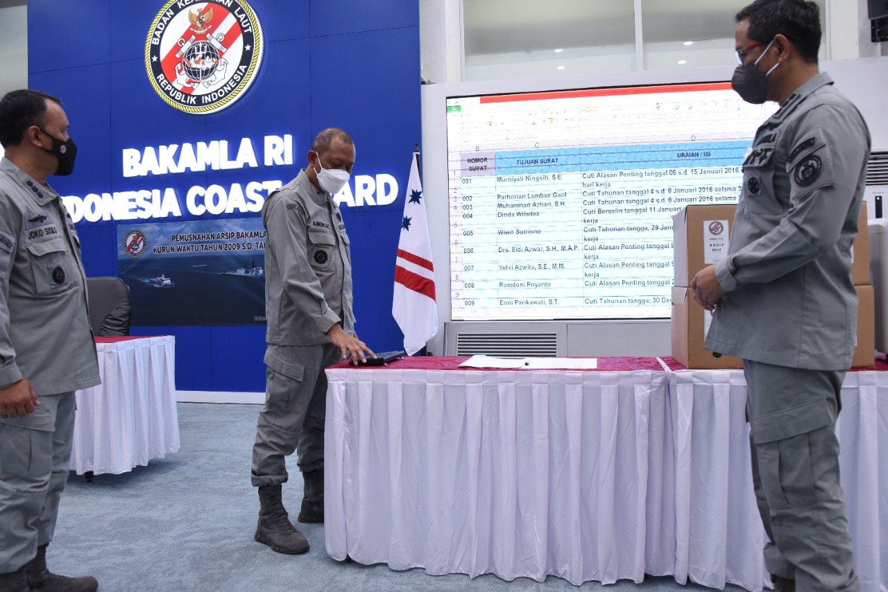 Bakamla RI Pertama Kali Musnahkan Arsip Lama 2009–2016