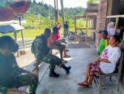 Yonif 512/QY Pererat Persaudaraan Sosialisasikan Prokes di Perbatasan Papua