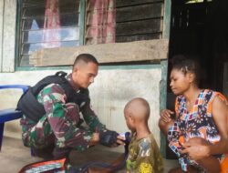 Satgas Pamtas Yonif 126/KC Layani Kesehatan Door to Door di Perbatasan RI-PNG