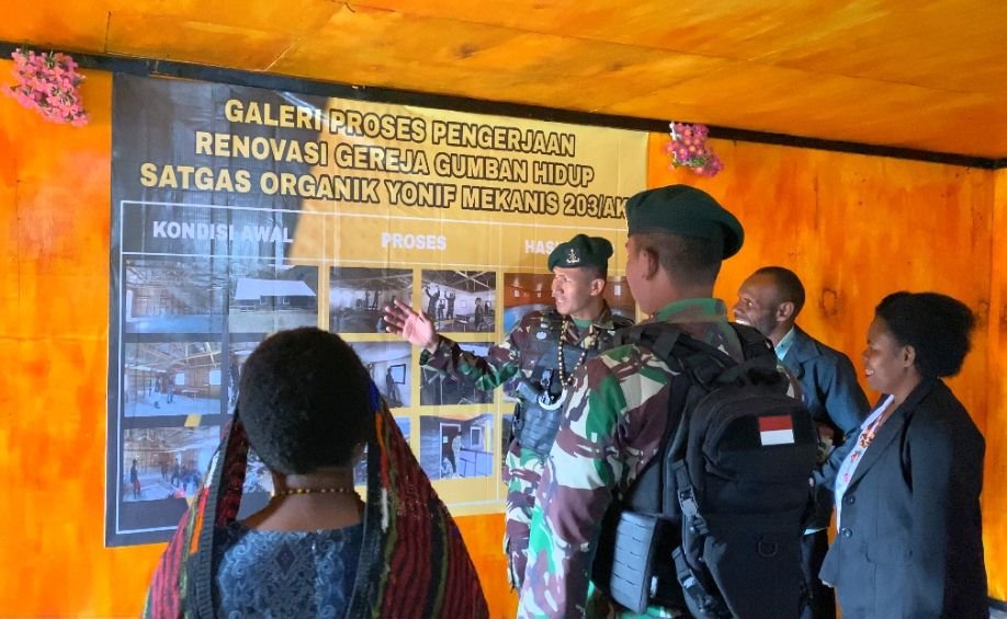 Gereja Gumban Hidup Tampil Lebih Mewah Usai Direnovasi Satgas Yonif Mekanis 203/AK