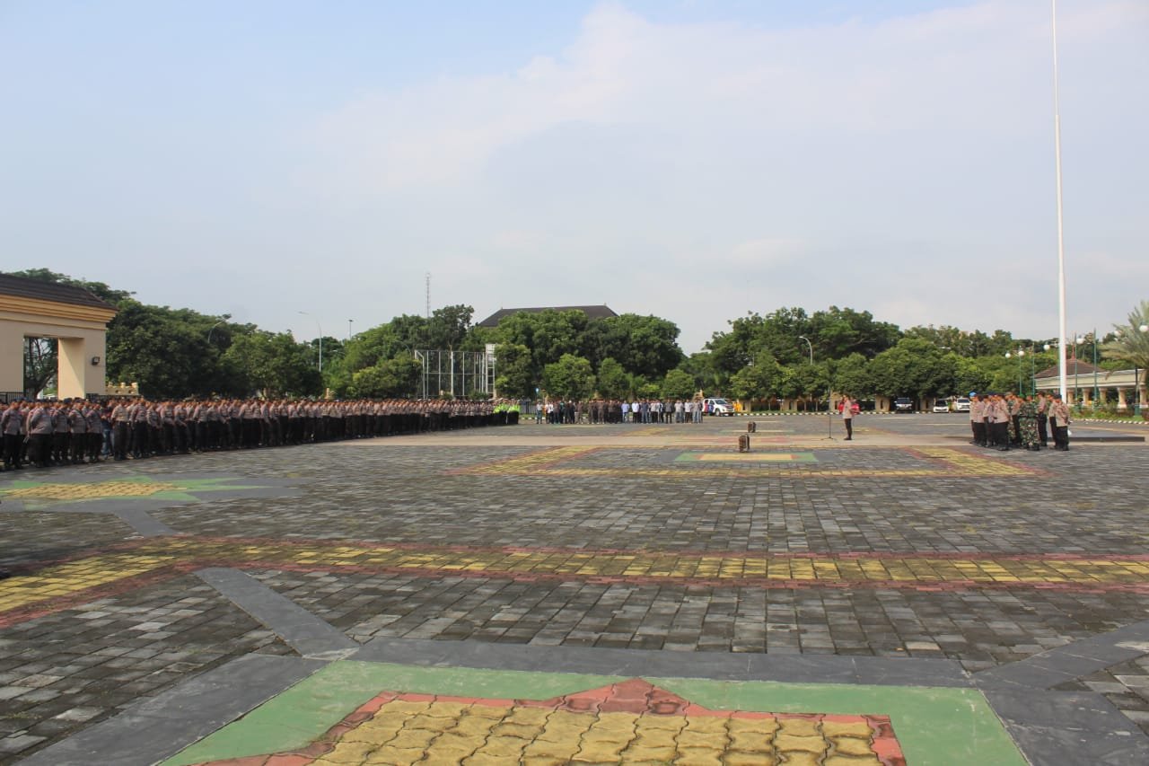 Polda Banten dan TNI Gelar Apel Gabungan Anticipasi Unras Buruh Tolak Omnibus Law