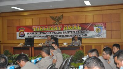 Kapolda Banten Buka Taklimat Awal Wasrik Rutin Itwasda Tahap I 2020