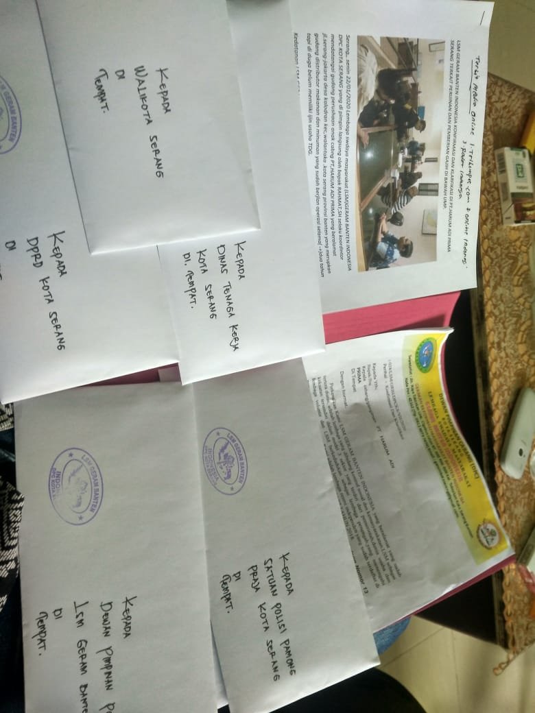 LSM GERAM Banten Tanyakan Ijin dan Upah di Bawah UMP PT Harum Abadi