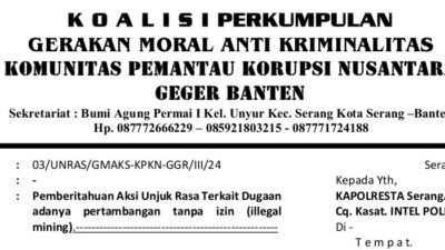 Koalisi Lembaga Banten Turun ke Jalan Tuntut Tindakan Tegas Pengelola Tambang Ilegal