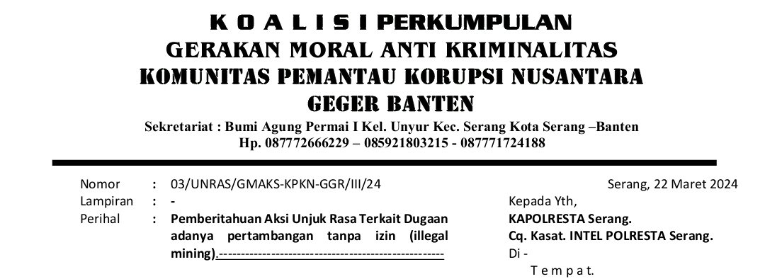 Koalisi Lembaga Banten Turun ke Jalan Tuntut Tindakan Tegas Pengelola Tambang Ilegal