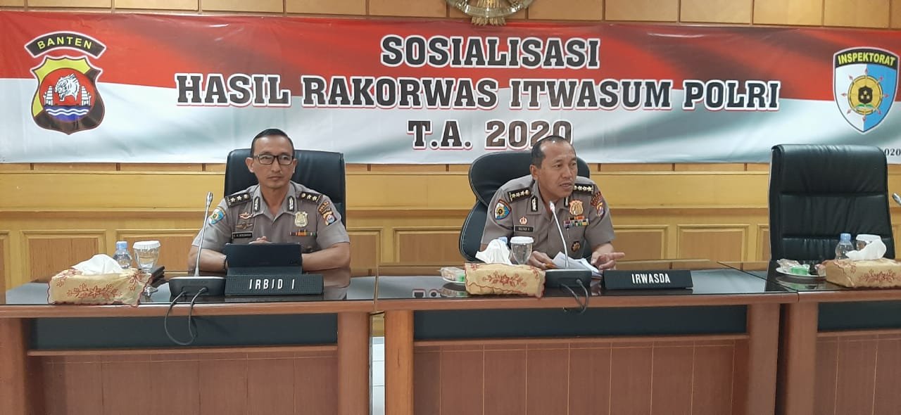 Irwasda Polda Banten Sosialisasi Hasil Rakorwas Itwasum Polri TA 2020