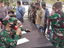 Kodim Puncak Jaya Laksanakan Yustisi Protokol Kesehatan Cegah Covid-19