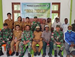 Satgas Pamtas Yonif Raider 142/KJ Rakor dengan Puskesmas Kanggime Bahas Kesehatan Lingkungan