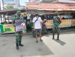 Personel Yonif 642/Kapuas Tegakkan Protokol Kesehatan Covid-19 Secara Ketat
