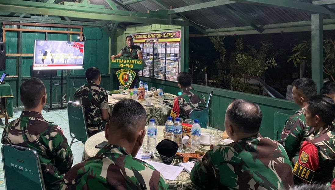 Yonif 143/TWEJ Terima Kunjungan Tim Was Ops Sopsad di Perbatasan RI-PNG