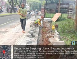 Abaikan K3 dan Tebal Coran Proyek Pedestrian Jl H Joan Tangsel Diduga Tak Sesuai Spek