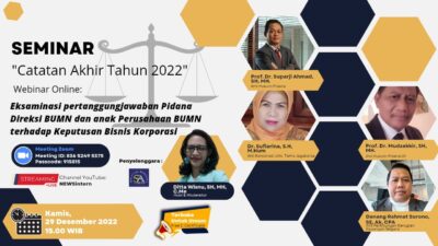 SA Institute Gelar Eksaminasi Pertanggungjawaban Pidana Direksi BUMN atas Keputusan Bisnis