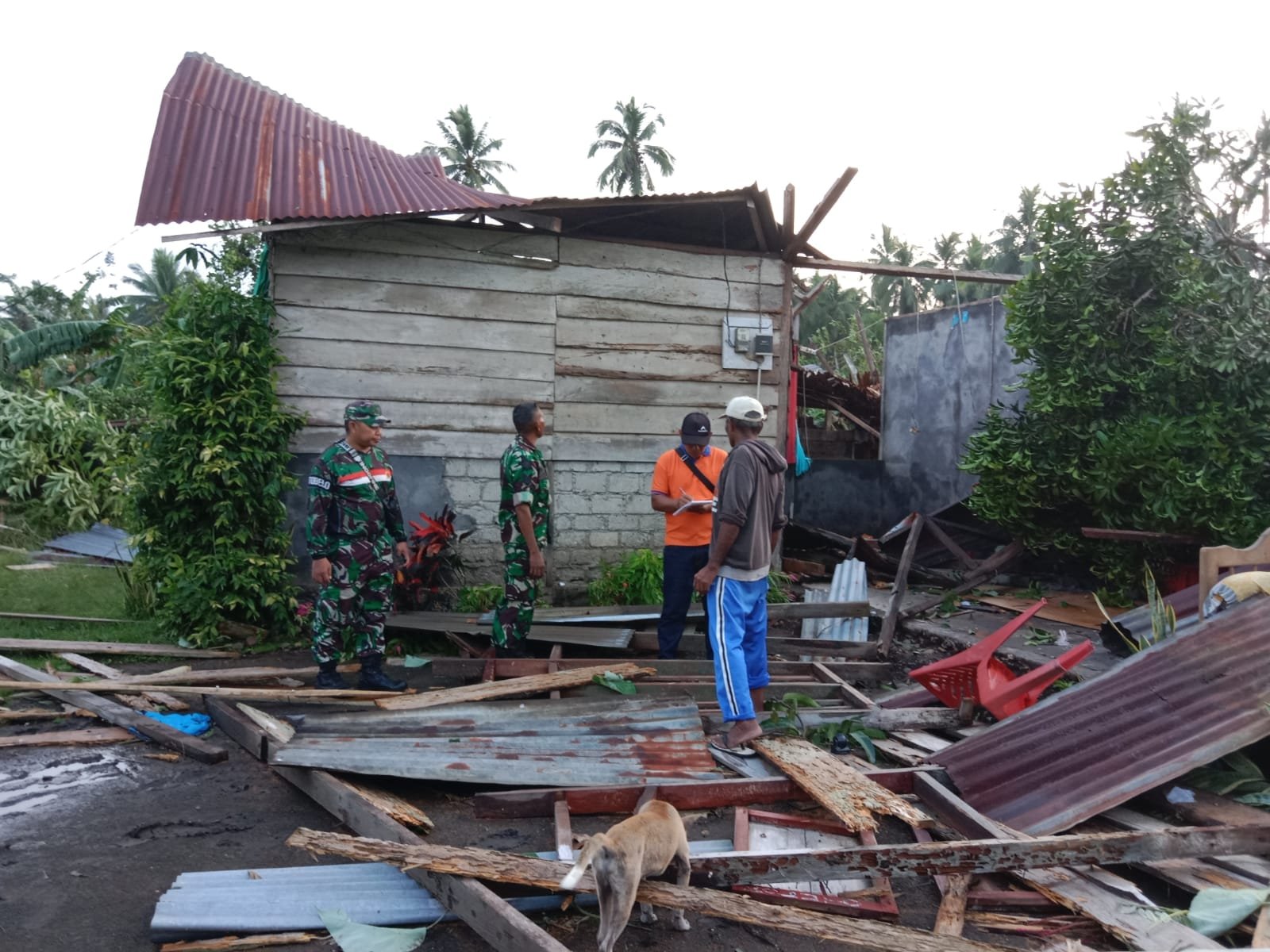 Semangat Pattimura, Babinsa Kao Sigap Bantu Warga Terdampak Puting Beliung