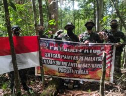 Yonif 642 Patroli Patok Batas RI-Malaysia untuk Jaga Kedaulatan Negara
