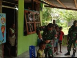 Satgas Pamtas Yonif 131/Brs Pangkas Rambut Gratis untuk Warga Papua
