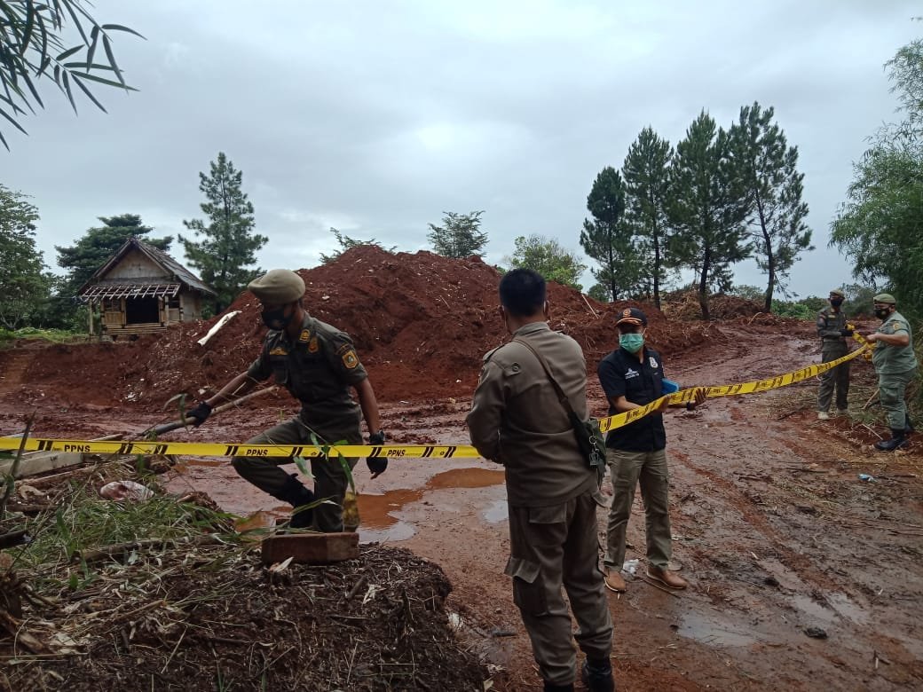 Satpol PP Hentikan Galian di Cimanggis Bojonggede karena Ganggu Ketertiban