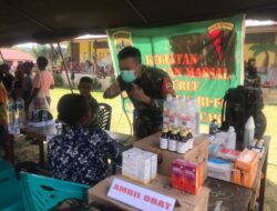 Yonif 126/KC Gelar Pengobatan Massal untuk Warga Perbatasan Papua HUT RI ke-77