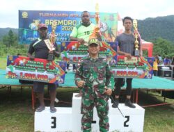 Yonif 413 Kostrad Sukses Gelar Turnamen Voli Bremoro Cup di Distrik Muara Tami