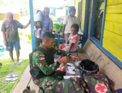 Satgas Pamtas Yonif Raider 142/KJ Perkuat Layanan Kesehatan Warga