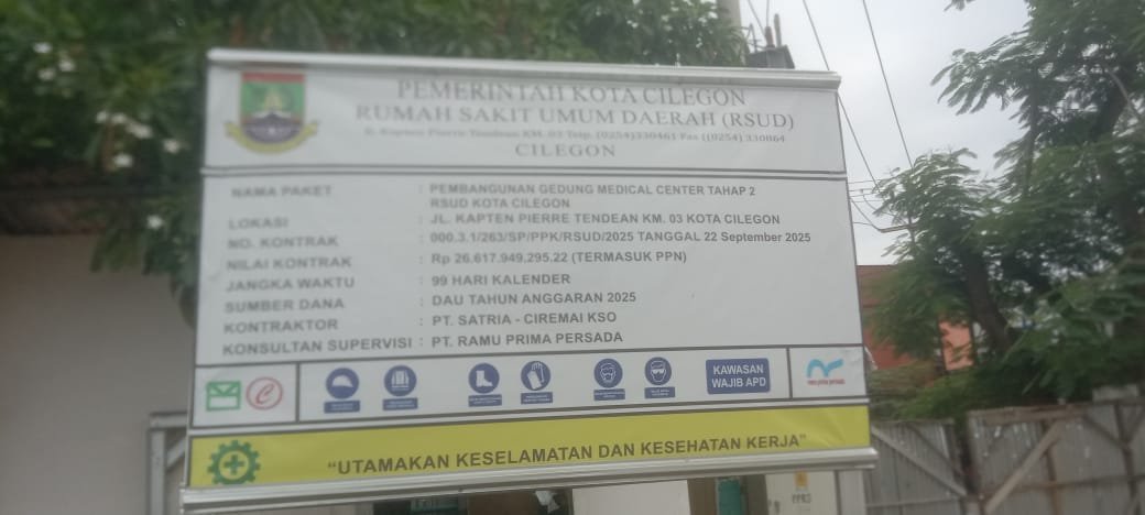 Dugaan Deviasi Proyek RSUD Cilegon Rp26 Miliar, PPK Diam