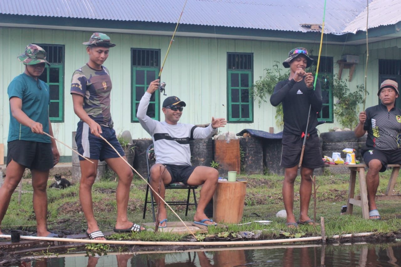 Dansatgas Yonif Raider 142/KJ Gelar Lomba Mancing Jaga Moril Personel
