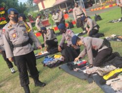 Brimob Polda Banten Apel Pagi Cek Kesiapan Perlengkapan Personil
