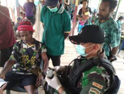 Yonif 126/Kala Cakti dan Puskesmas Ubrub Gelar Pengobatan Massal